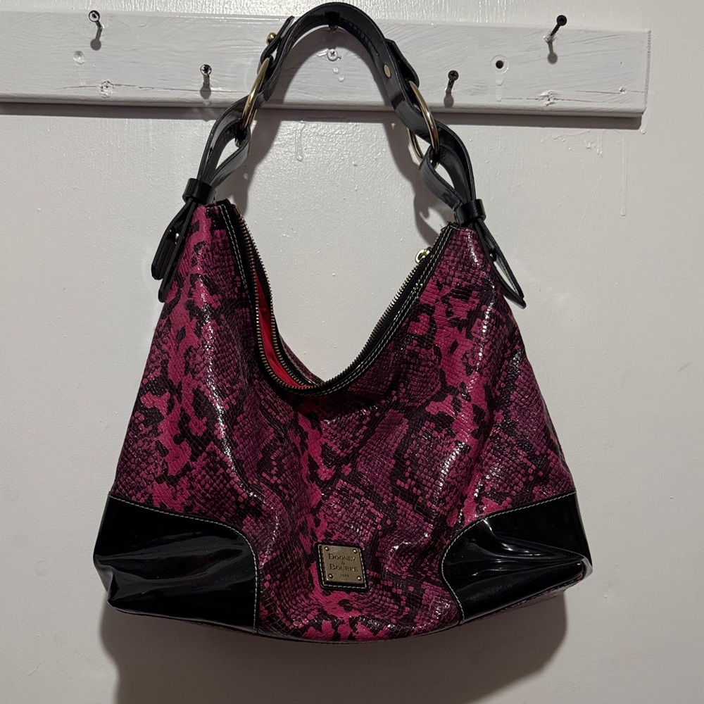 Dooney & Bourke Pink and Black Hobo Bag
